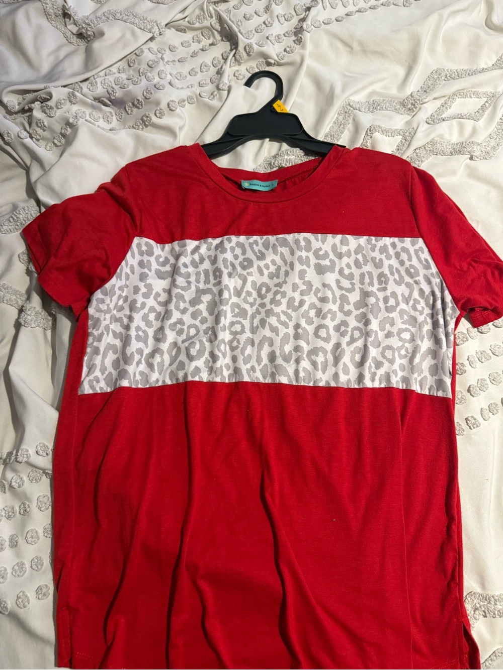 BOUTIQUE - Red Leopard-Panel Tee